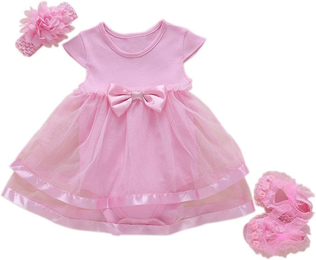 Baby Girls Clothes Dress Flowers Romper Sets Infant Tutu Bodysuit Party Outfits